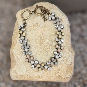 ViVi Love Tri-Tone Crystal & Pearl Bracelet - Multi